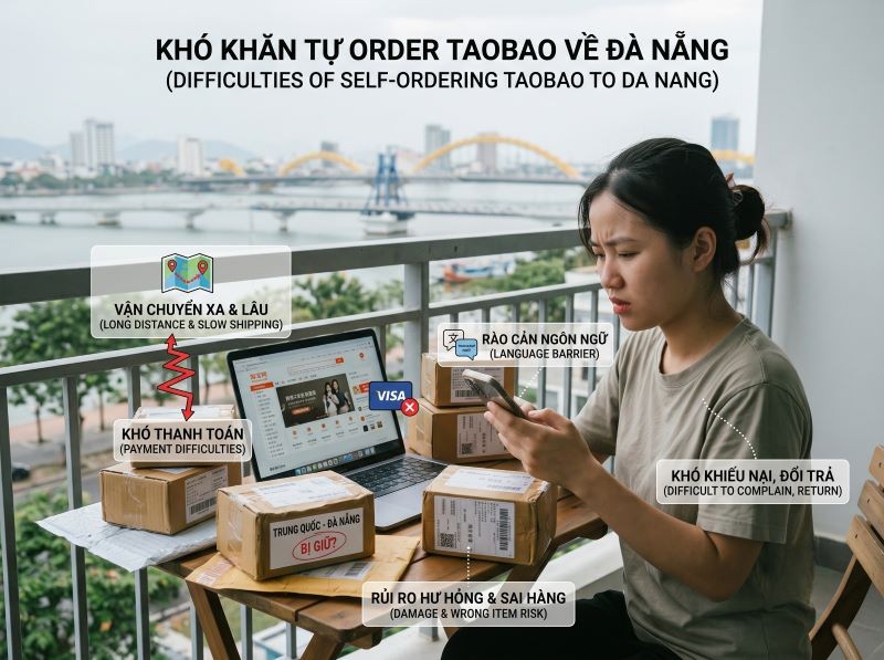 Khó khăn khi order Taobao về Đà Nẵng